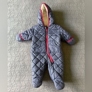 Rothschild 6M Baby navy Sherpa and puffer snowsuit bunting